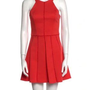 Parker Halter Circle Neck Red Mini Dress with Cut Outs | Size S